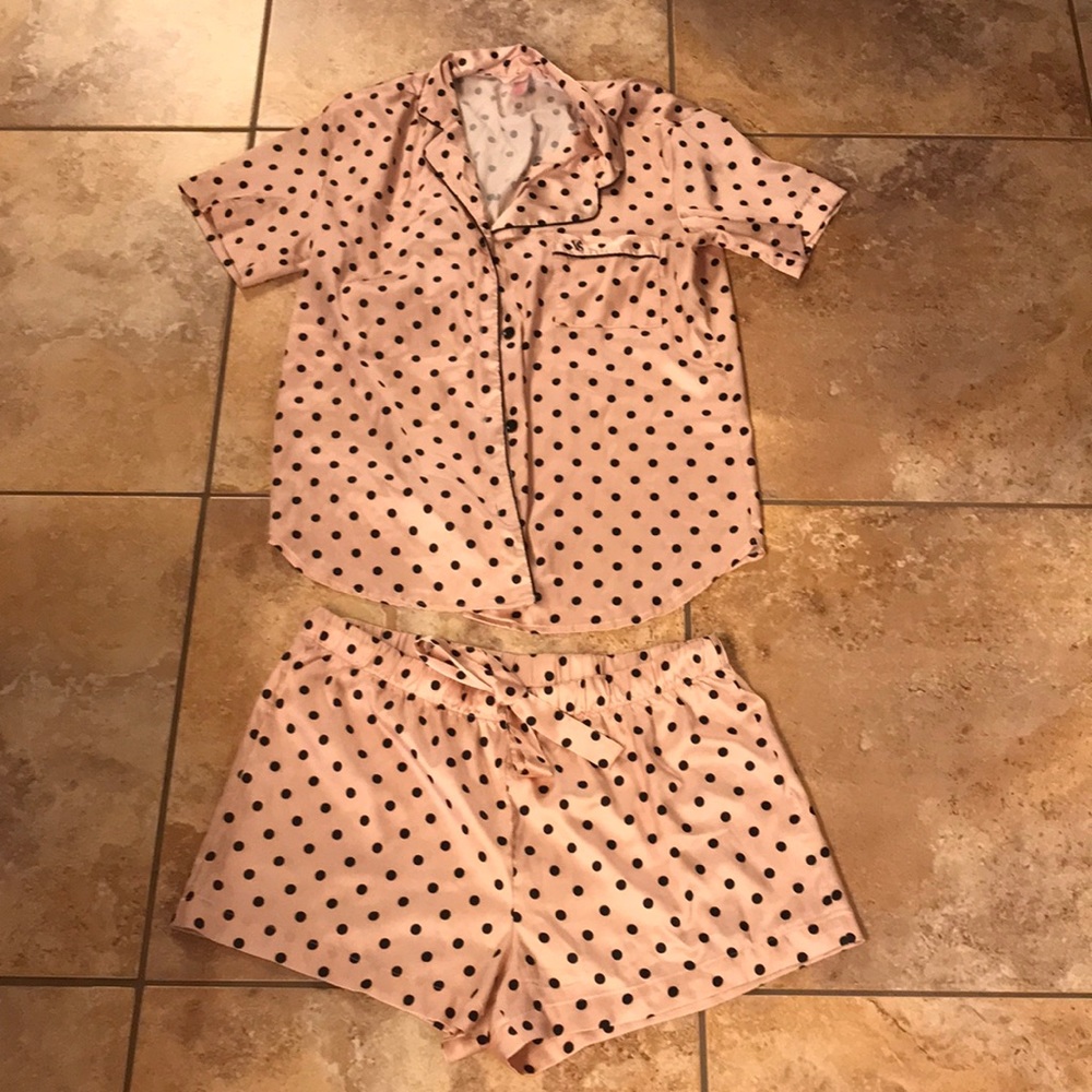 VS Pink Polka Dot PJ Set Medium
